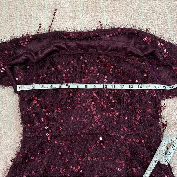 NWT Southern Fried Chics Plum Sequin Mini Dress Size XL Runs small Fits 8/10 - Picture 6 of 11